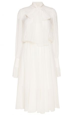 A LA RUSSE Белое платье из вышитого шелка