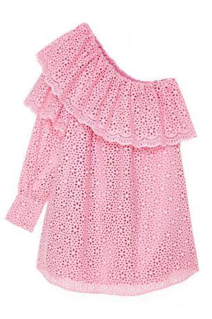 MSGM Розовое платье из вышитого хлопка