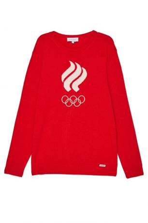 ZASPORT Красный джемпер с олимпийской символикой