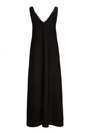 Tegin Черное платье-макси с отделкой цепочками