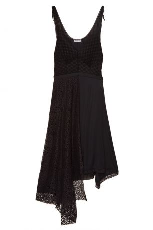 Balenciaga Черное асимметричное платье с кружевом