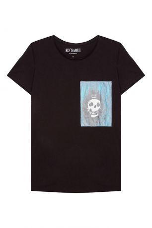 KO SAMUI Черная футболка с черепом Hamlet