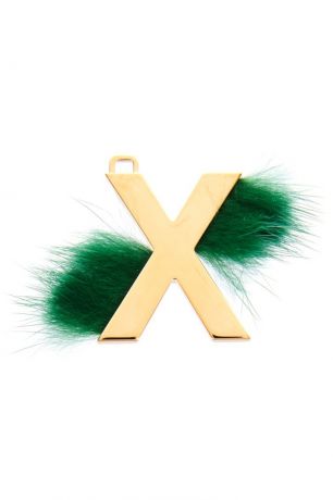 Fendi Подвеска с зеленым мехом X