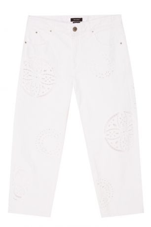 Isabel Marant Белые джинсы с перфорированными орнаментами