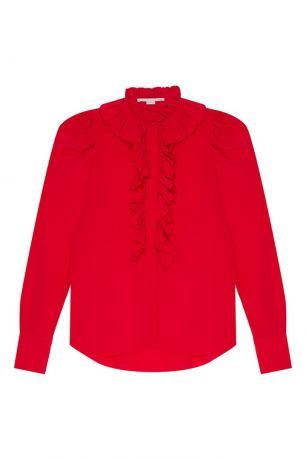 Stella McCartney Шелковая блузка с оборками