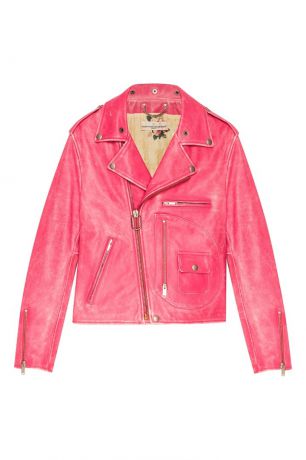 Golden Goose Deluxe Brand Розовая куртка из потертой кожи