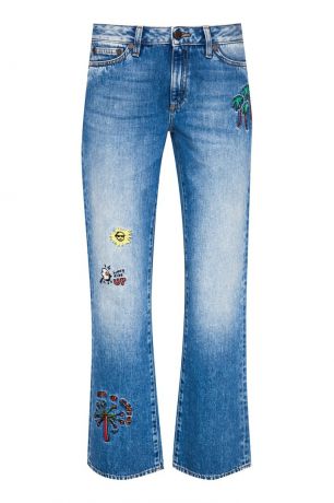 Mira Mikati Голубые джинсы с вышивками