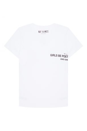 KO SAMUI Белая футболка с надписью Girls