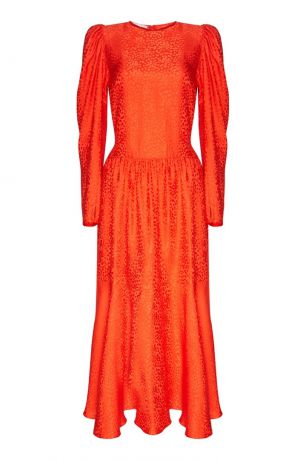 Stella McCartney Красное шелковое платье со сборкой