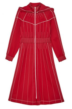 Valentino Красное платье в тонкую полоску