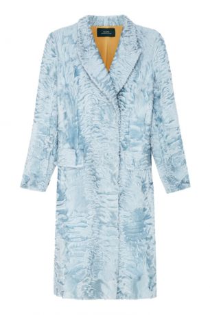 Alena Akhmadullina Пальто из каракульчи светло-голубого цвета