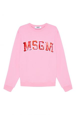 MSGM Розовый хлопковый свитшот с логотипом