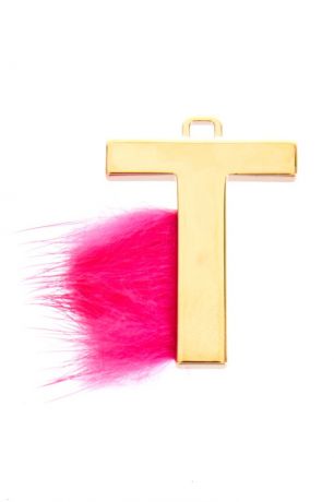 Fendi Подвеска с розовым мехом T