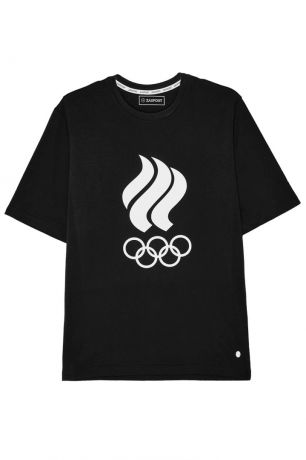 ZASPORT Черная футболка с олимпийской символикой