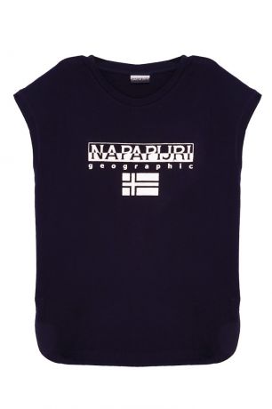Napapijri Черная футболка с блестящим логотипом