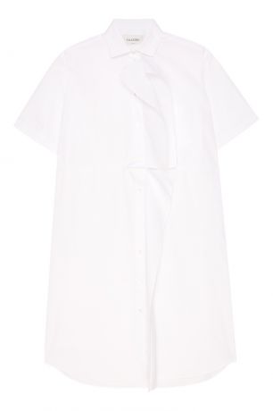 Valentino Белое платье-рубашка с воланом