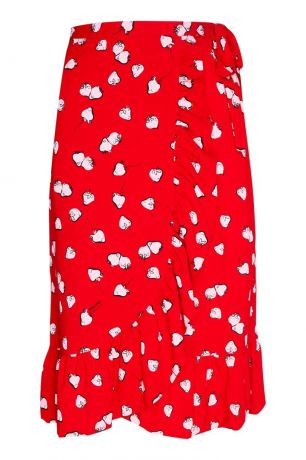 Miu Miu Красная юбка с принтом