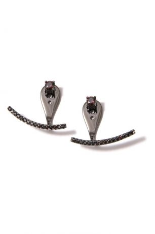 Dzhanelli Jewellery Серебряные серьги-джекеты с фианитами