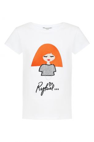 Sonia Rykiel Children Белая футболка с девочкой