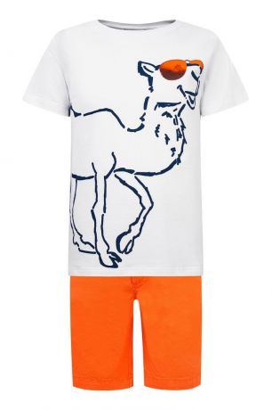 il Gufo Комплект с белой футболкой и оранжевыми шортами