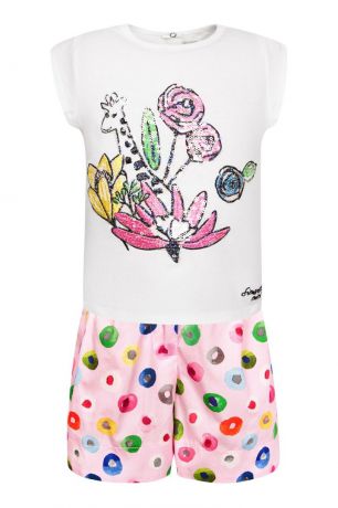 Simonetta Mini Комплект из футболки и шорт с разноцветным принтом