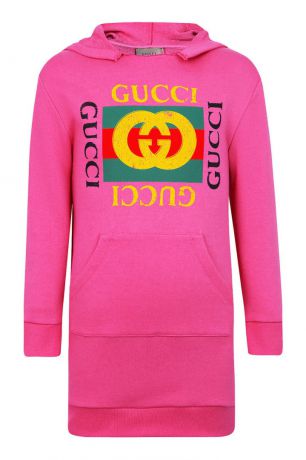 Gucci Children Розовое платье-худи