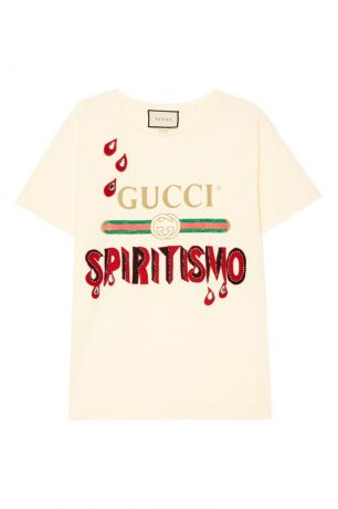 Gucci Футболка с комбинированным декором