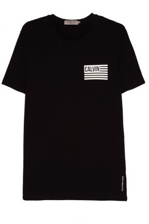 Calvin Klein Черная футболка с контрастным принтом
