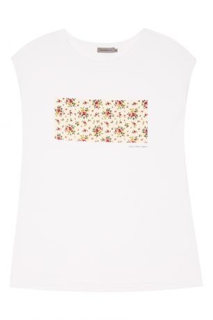 Calvin Klein Белая футболка с цветочным фрагментом