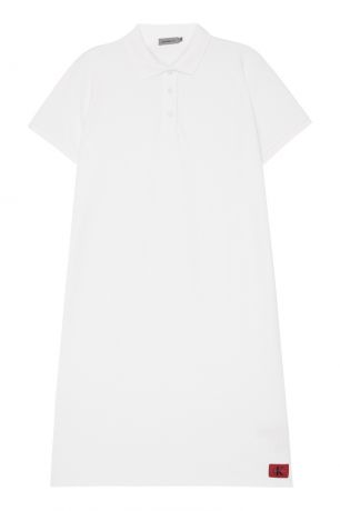 Calvin Klein Белое платье-поло из хлопка