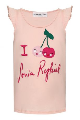 Sonia Rykiel Children Розовая футболка с аппликацией