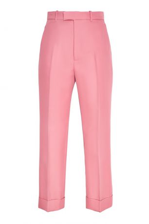 Gucci Однотонные розовые брюки