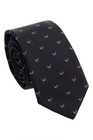 Fendi Черный шелковый галстук с узорами