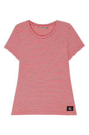 Calvin Klein Хлопковая футболка в красно-белую полоску