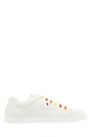 Fendi Белые кеды с разноцветными шнурками