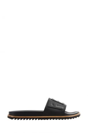 Fendi Черные сандалии с объемным логотипом