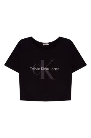 Calvin Klein Черная хлопковая футболка с логотипом