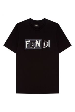 Fendi Черная футболка с логотипом