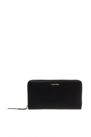 Calvin Klein Черный кошелек с золотистым логотипом