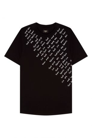 Fendi Черная футболка с надписями
