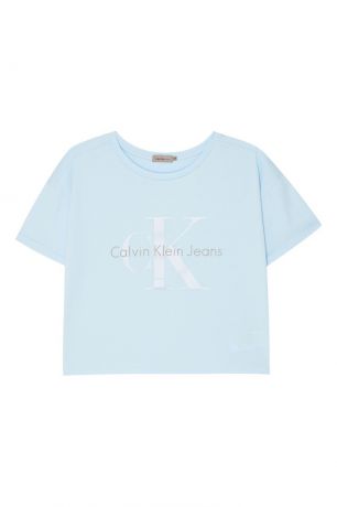 Calvin Klein Голубая футболка с логотипом