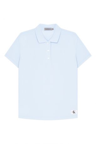 Calvin Klein Голубая футболка-поло из хлопка