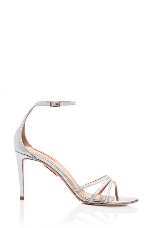 Aquazzura Серебристые босоножки Very Purist Sandal 85