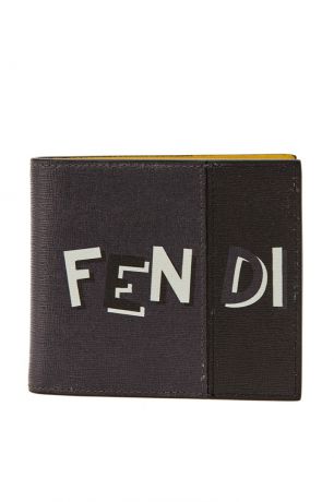 Fendi Черный кожаный кошелек с логотипом
