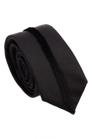 Fendi Черный галстук с меховой полосой
