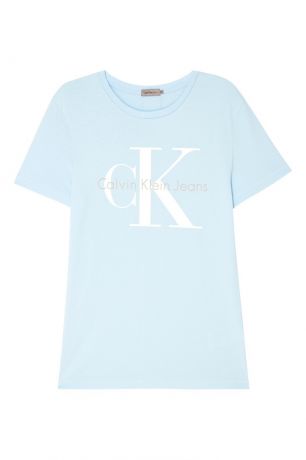Calvin Klein Голубая футболка с логотипом