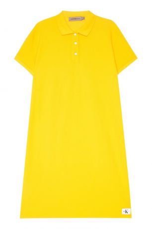 Calvin Klein Желтое платье-поло из хлопка