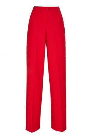 Red Valentino Красные брюки с декоративными кнопками