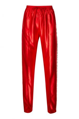 Gucci Красные брюки с лампасами из пайеток