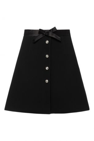 Miu Miu Черная юбка-мини с пуговицами